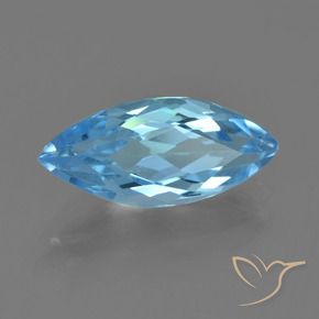 3.43 ct Blue Topaz Stone, Natural Topaz in Marquise Facet Shape for Sale