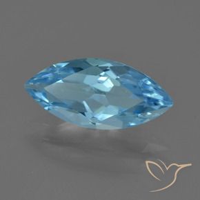 3.31 ct Blue Topaz Stone, Natural Topaz in Marquise Facet Shape for Sale