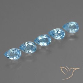 2.72 ctw Blue Topaz Stones, Natural Topaz in Pear Facet Shape for Sale
