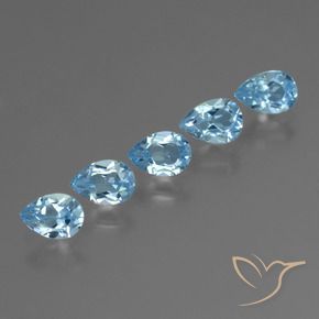 2.76 ctw Blue Topaz Stones, Natural Topaz in Pear Facet Shape for Sale