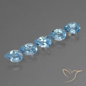 2.57 ctw Blue Topaz Stones, Natural Topaz in Pear Facet Shape for Sale