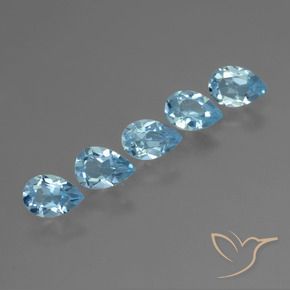 2.75 ctw Blue Topaz Stones, Natural Topaz in Pear Facet Shape for Sale