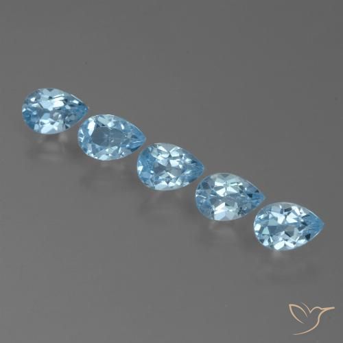 2.65ctw Natural Sky Blue Topaz, Pear Shape, VS