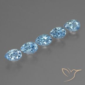 3.07 ctw Blue Topaz Stones, Natural Topaz in Pear Facet Shape for Sale