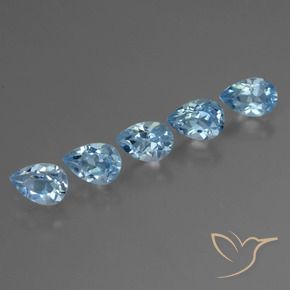 2.80 ctw Blue Topaz Stones, Natural Topaz in Pear Facet Shape for Sale