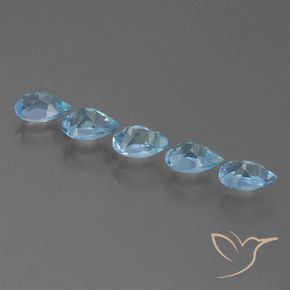 Topaz Gemstones in 6 x 4.3 mm Size for Sale, Topaz Stones in Swiss Blue Color