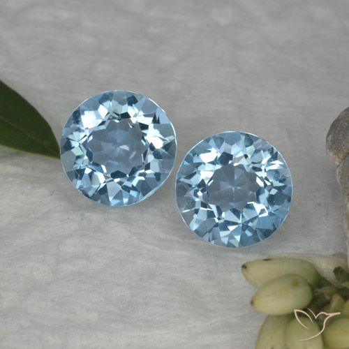 4.58 ct Sky Blue Topaz, 8.1 mm Round Cut From Brazil, Photo A