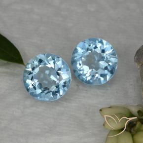 4.58 ctw Blue Topaz Stones, Natural Topaz in Round Facet Shape for Sale