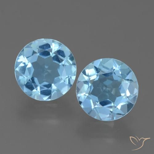4.24ctw Natural Swiss Blue Topaz, Round, VVS-VS