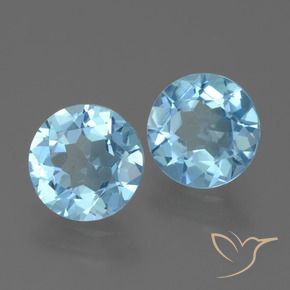 4.24 ctw Blue Topaz Stones, Natural Topaz in Round Facet Shape for Sale