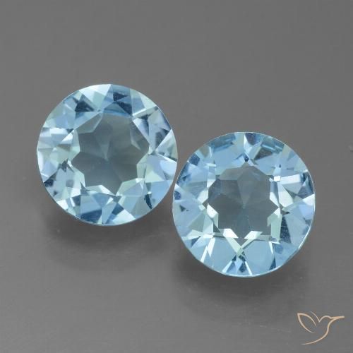 3.90ctw Natural Sky Blue Topaz, Round, VS