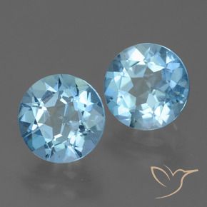 4.55 ctw Blue Topaz Stones, Natural Topaz in Round Facet Shape for Sale