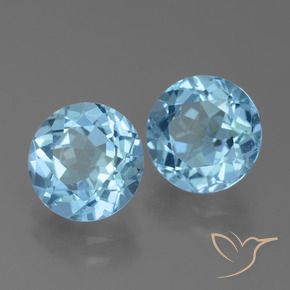 4.75 ctw Blue Topaz Stones, Natural Topaz in Round Facet Shape for Sale