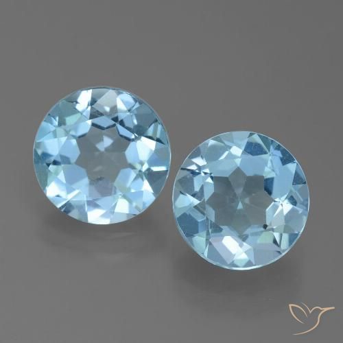 4.30ctw Natural Sky Blue Topaz, Round, VVS-VS