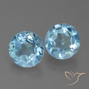 4.30 ctw Blue Topaz Stones, Natural Topaz in Round Facet Shape for Sale
