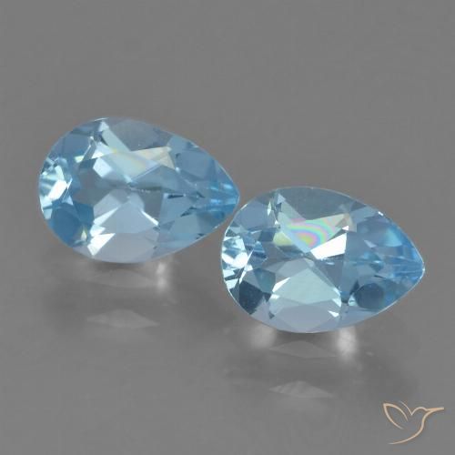 1.74ctw Natural Swiss Blue Topaz, Pear Shape, VVS