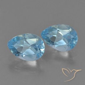 1.74 ctw Blue Topaz Stones, Natural Topaz in Pear Facet Shape for Sale