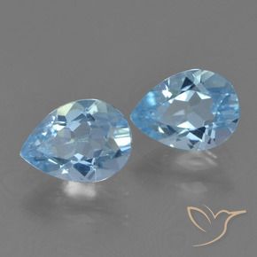 1.72 ctw Blue Topaz Stones, Natural Topaz in Pear Facet Shape for Sale