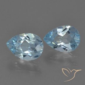 1.71 ctw Blue Topaz Stones, Natural Topaz in Pear Facet Shape for Sale