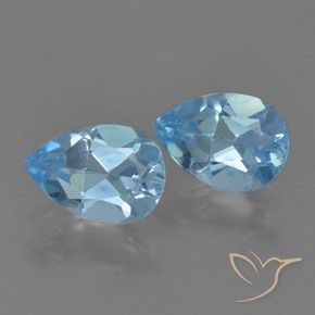 1.69 ctw Blue Topaz Stones, Natural Topaz in Pear Facet Shape for Sale