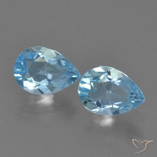 1.69ctw Natural Sky Blue Topaz, Pear Shape, VVS-VS