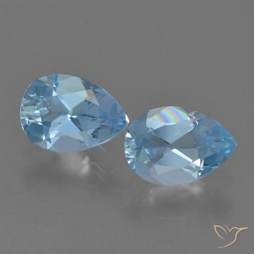 1.58ctw Natural Sky Blue Topaz, Pear Shape, VVS-VS