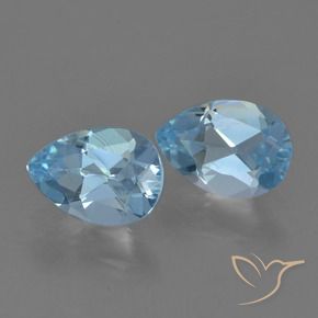 1.58 ctw Blue Topaz Stones, Natural Topaz in Pear Facet Shape for Sale