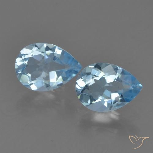 1.61ctw Natural Swiss Blue Topaz, Pear Shape, VVS-VS