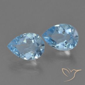 1.61 ctw Blue Topaz Stones, Natural Topaz in Pear Facet Shape for Sale