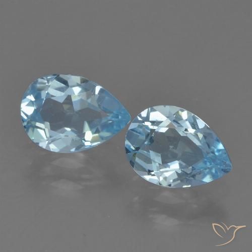 1.64 ct Loose Sky Blue Topaz, 7.1 x 5.1 mm Pear Cut From Brazil, Photo A