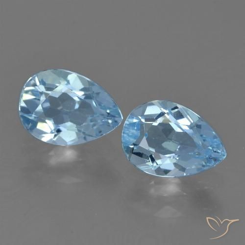 1.71 ct Loose Sky Blue Topaz, 7 x 5 mm Pear Cut From Brazil, Photo A