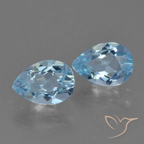 1.71 ctw Blue Topaz Stones, Natural Topaz in Pear Facet Shape for Sale