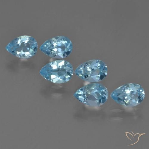 3.32ctw Natural Sky Blue Topaz, Pear Shape, VS