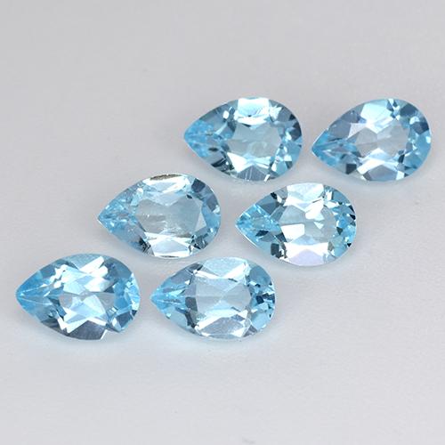 Baby Blue Топаз Камень - 0.5ct Фасетная Груша (ID: 455201)