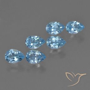 3.33 ctw Blue Topaz Stones, Natural Topaz in Pear Facet Shape for Sale