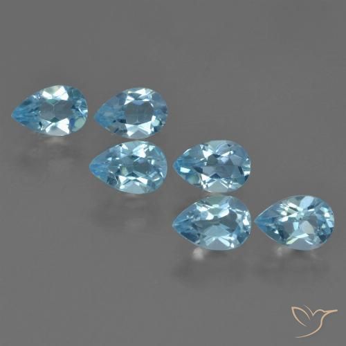 3.09ctw Natural Sky Blue Topaz, Pear Shape, VS