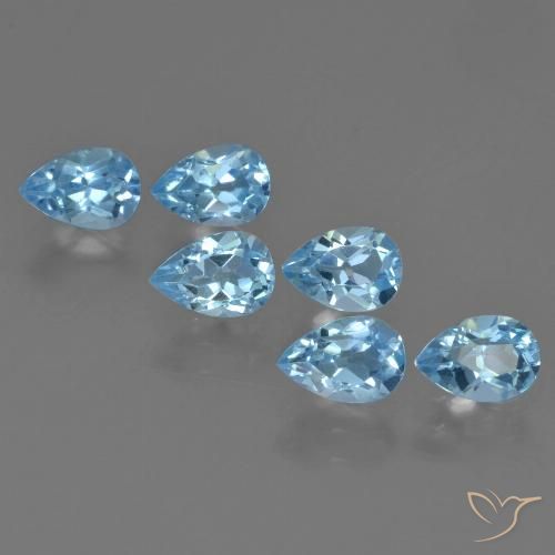 3.51ctw Natural Swiss Blue Topaz, Pear Shape, VS