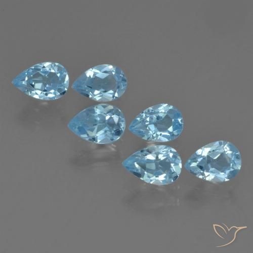 3.47ctw Natural Sky Blue Topaz, Pear Shape, VS