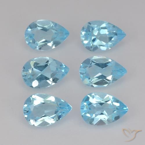3.10ctw Natural Sky Blue Topaz, Pear Shape, VS
