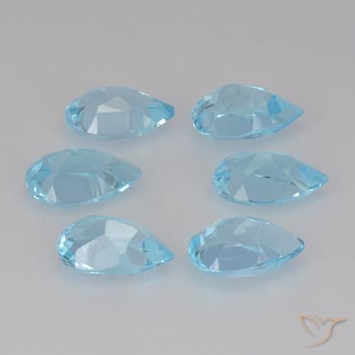 Topaz Gemstones in 6.1 x 4.3 mm Size for Sale, Topaz Stones in Sky Blue Color