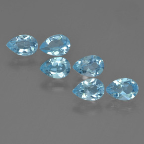 Celeste Topacio Gema - 0.5ct Corte en forma de pera (ID: 455210)