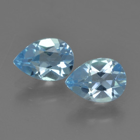 Himmerlblau Topas Edelstein - 0.8ct Birnen Schliff (ID: 455223)