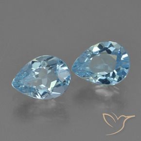 1.62 ctw Blue Topaz Stones, Natural Topaz in Pear Facet Shape for Sale
