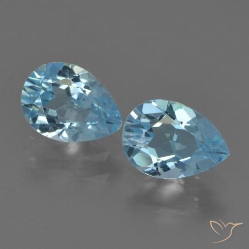 1.71ctw Natural Sky Blue Topaz, Pear Shape, VVS-VS