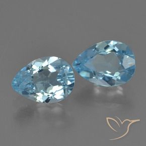 1.71 ctw Blue Topaz Stones, Natural Topaz in Pear Facet Shape for Sale