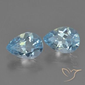 1.60 ctw Blue Topaz Stones, Natural Topaz in Pear Facet Shape for Sale