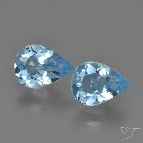 1.39ctw Natural Sky Blue Topaz, Pear Shape, VVS-VS
