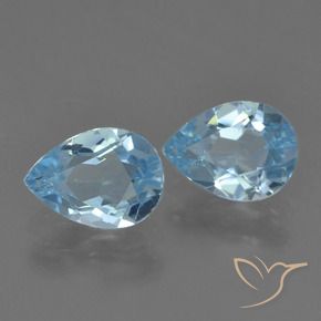 1.61 ctw Blue Topaz Stones, Natural Topaz in Pear Facet Shape for Sale