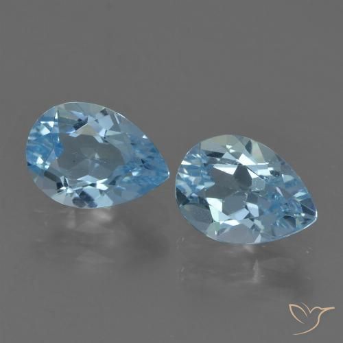1.7 ct Loose Sky Blue Topaz, 7 x 5.1 mm Pear Cut From Brazil, Photo A