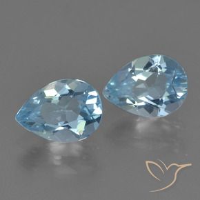 1.74 ctw Blue Topaz Stones, Natural Topaz in Pear Facet Shape for Sale